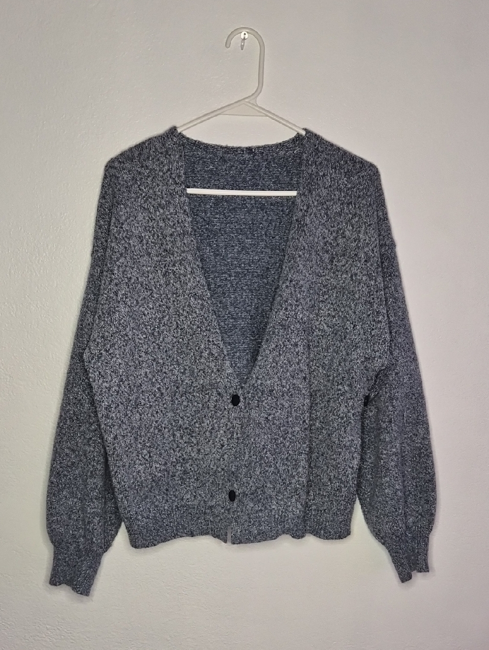 Friful Blue V-Neck Button Cardigan Sweater